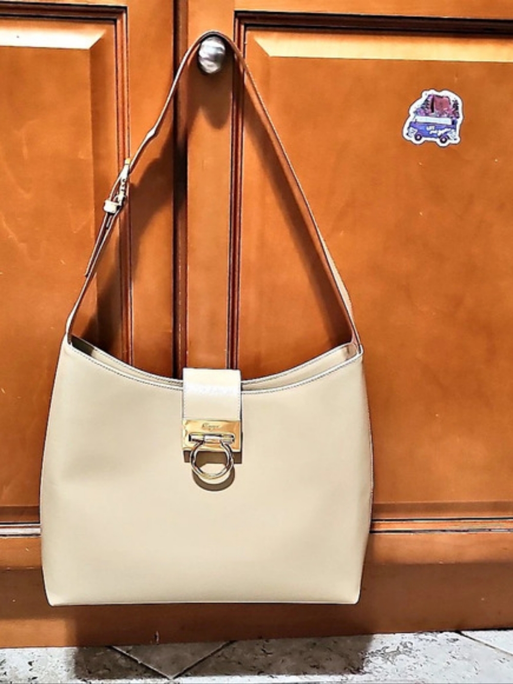 Salvatore Ferragamo Trifolio Saffiano Leather Shoulder Bag
